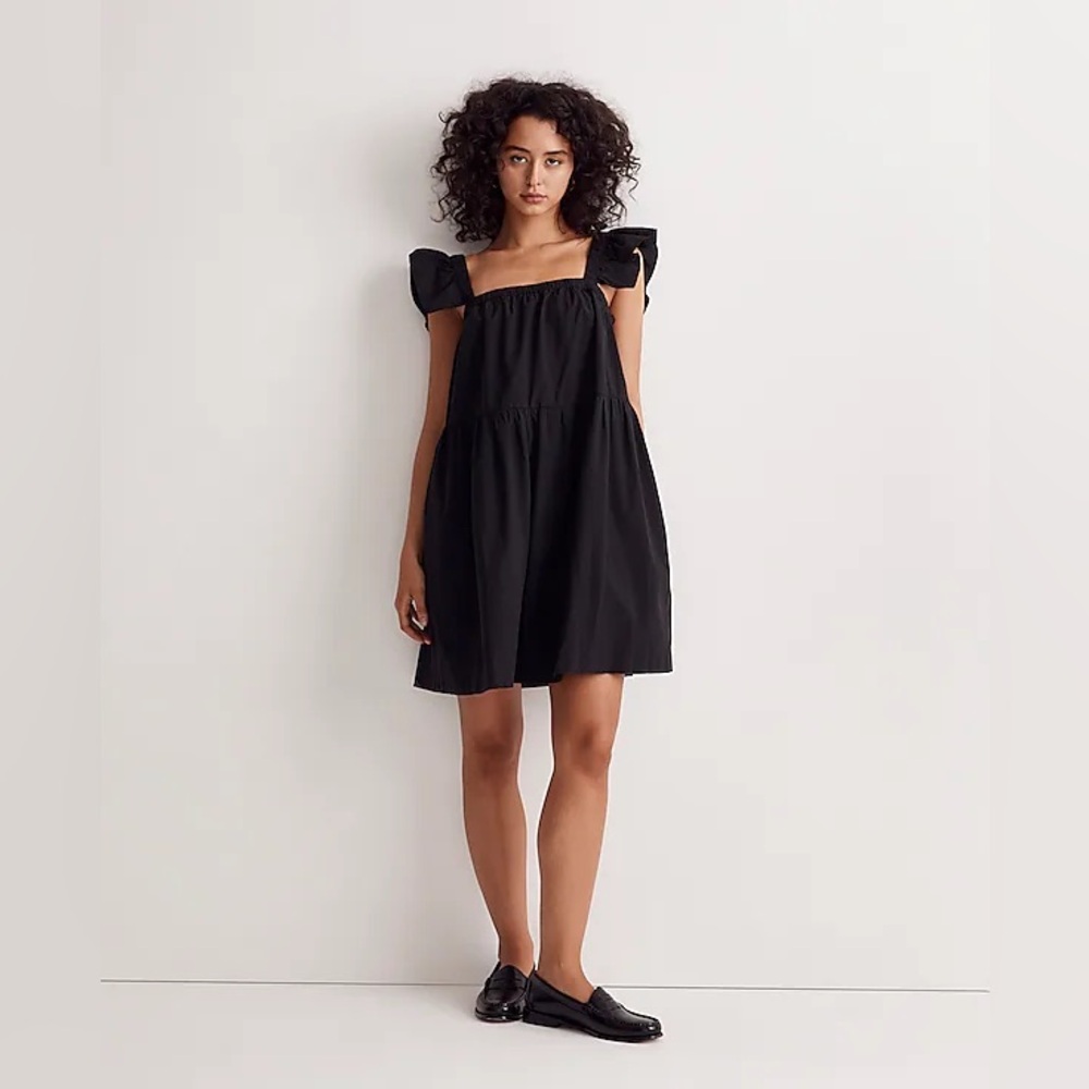 NWT Madewell Flutter-Sleeve Square-Neck Mini Dress Size XS